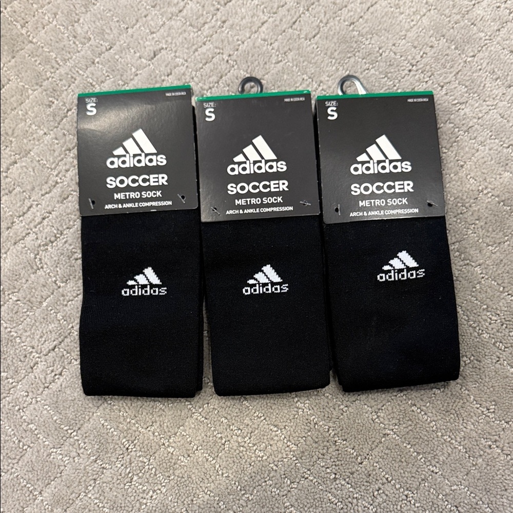 adidas soccer socks - size small - black